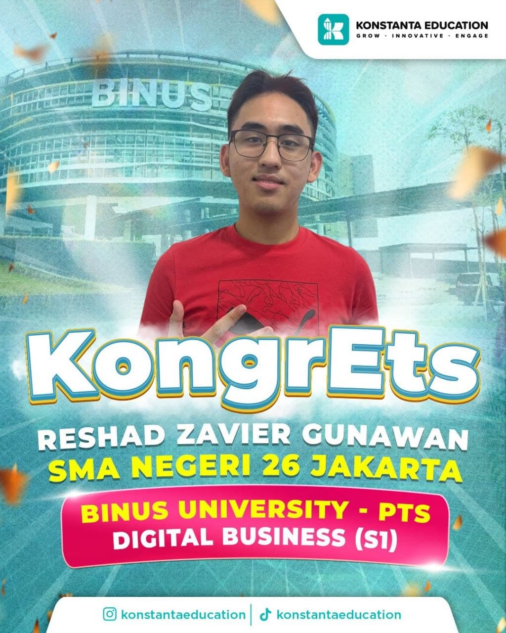 Poster achievement Reshad Zavier Gunawan